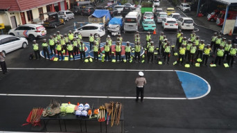 Satlantas Polres Blitar Gelar Pasukan Apel Siaga Bencana