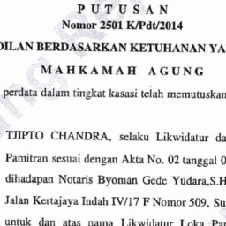 Tanah Negara Digugat Tjipto Tjandra, dengan Ngaku Likuidator