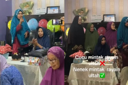 Dipenuhi Dekorasi Balon, Nenek Berusia 80 Tahun Rayakan Ultah Dihadiri Teman Sebayanya