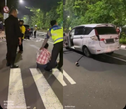 Pulang Kerja, Oknum Jaksa Kejari Tanjung Perak Tabrak Tukang Becak dan Mobil