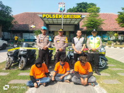 Polsek Gresik Kota Ringkus Pelaku dan Penadah Curanmor di Pekelingan