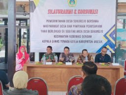 Atasi Pengangguran, Kades Sukorejo Minta Pabrik Ring 1 Serap Warga Desanya