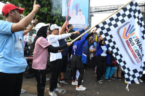 Gaungkan Hidup Sehat warga Kota Kediri, Vinanda - Gus Qowim Gelar Fun Run di Kampanye Akbar