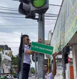 Pasang Rambu Plesetan, Dishub Kota Mojokerto Ingatkan Sangsi Pidana