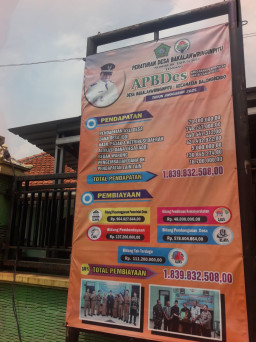 Wujudkan Transparansi Publik, Pemdes Bakalan Wringinpitu Pasang Baliho Infografis APBDes 2025