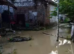 Sungai Bengawan Solo Meluap, Sejumlah  Desa di Lamongan Kebanjiran
