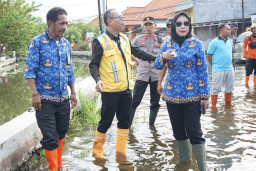 Wabup Mimik Idayana Sidak ke Lokasi Banjir di SMPN 2 Tanggulangin