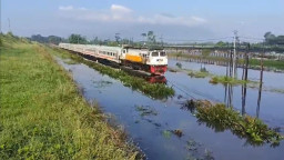Imbas Curah Hujan Tinggi, Jalur KA Porong–Tanggulangin Tergenang, Lima Perjalanan Tertunda