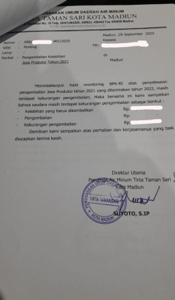 PDAM Kota Madiun Minta Pensiunan Kembalikan Kelebihan Jaspro, Diduga untuk Tutupi Temuan BPK