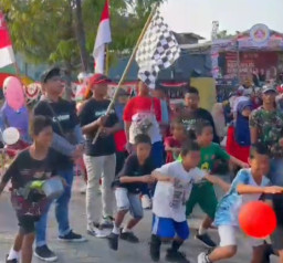 Jalan Sehat Bersama Tutup Kegiatan HUT ke-80 RI di Desa Dermo Benjeng