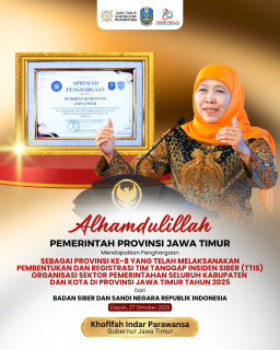 BSSN Apresiasi Jatim, Jadi Provinsi ke-8 yang Tuntaskan Pembentukan Tim Siber di Seluruh Daerah