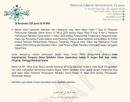 PBNU Nyatakan Gus Yahya, Kini Bukan Ketua Umum Lagi