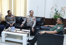 Kapolres Gresik Kunjungi Kodim 0817, Pererat Soliditas TNI-Polri di Gresik