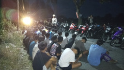 Balap Liar di Kediri Dibubarkan, 75 Motor Diamankan