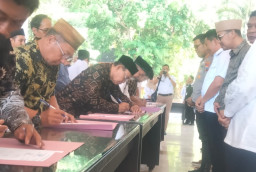 Penandatanganan Deklarasi Damai Pilkades Serentak, Bupati Sidoarjo Tegaskan Pilkades Harus Berlangsung Damai