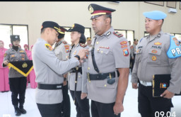 Kapolres Blitar Kota Pimpin Sertijab Kasat Lantas dan Penyerahan Jabatan Kapolsek Ponggok