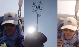 Bikin Viral dan Was-was, Petani di Jombang Pulang dari Kebun Pisang Naiki Drone