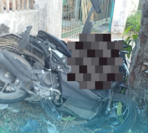 Diduga Kurang Berhati-hati, Pengendara Motor di Blitar Sruduk Pohon di Tepi Jalan
