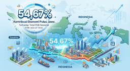 Kontribusi Ekonomi Pulau Jawa Capai 54,67% Atas Total PDB Nasional