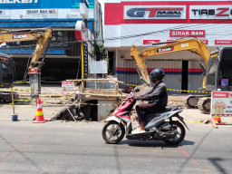 Proyek Crossing Drainase Dikebut, Jalan Panglima Sudirman Kediri Ditutup hingga 18 Agustus 2026