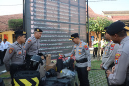 Polres Blitar Kota Gelar Pasukan dan Cek Kesiapsiagaan Almatsus