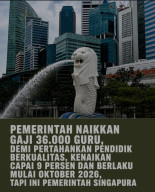 Gaji Guru Singapura, akan Dinaikan 2-9%