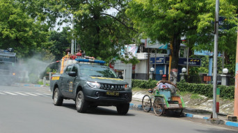 Cegah Zona Merah, Polresta Gencarkan Penyemprotan Desinfektan