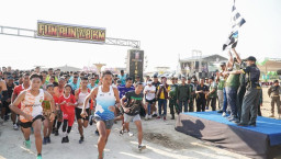 Masih Rangkaian HUT TNI, Ajak Gempur Rokok Ilegal Melalui Fun Run 7,8 KM