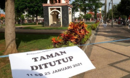 Selama PPKM, Taman-taman di Kota Pasuruan Ditutup