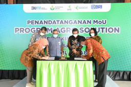 Petrokimia Gresik Gandeng BRI untuk Menjamin Permodalan Petani