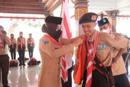 Bupati Mojokerto Lepas Kontingen Pramuka Kwartir Cabang Kabupaten Mojokerto Ikuti Jambore Nasional