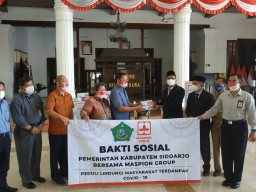 Maspion Bantu 10 Ton Beras dan 25 Ribu Masker Warga Sidoarjo Terdampak Covid-19