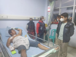 Balong Cangkring Geger, Seorang Pria Luka Parah Dibacok