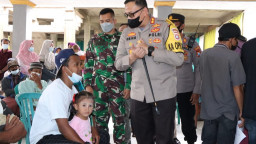 Kapolres Pasuruan Hadiri Vaksinasi Massal bersama PWI Pasuruan di Kecamatan Puspo