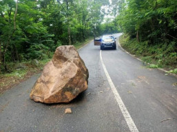 BPBD Imbau Waspada, Jalur Cangar - Batu Rentan Longsor Batu