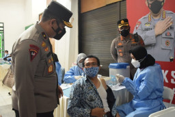 Wakapolda Jatim di Sidoarjo Ikuti Zoom Meeting Presiden Terkait Percepatan Vaksinasi