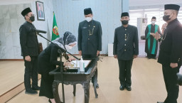 Camat Dawarblandong Dilantik Jadi Kadisporapar Kabupaten Mojokerto