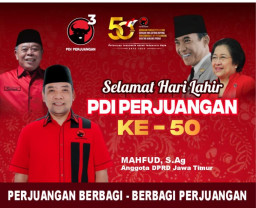 50 Tahun PDI-P, Mahfud S.Ag : Kader Madura Siap Sukseskan 7 Perintah