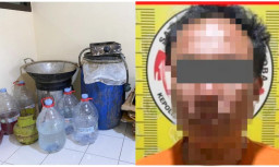 Produksi dan Edarkan Arak, Warga Sumbergempol Dibekuk Polres Tulungagung