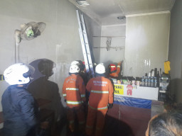 Tabung Elpiji Ngowos, Ruko di Wonorejo Surabaya Terbakar