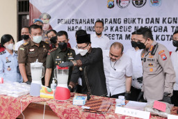 Polresta Malang Kota Musnahkan Ribuan Kilogram Barang Bukti Narkoba