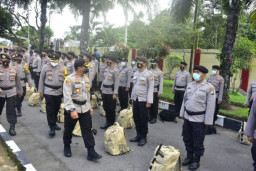 Polres Blitar Gelar  Pergeseran Pasukan Pengamanan TPS