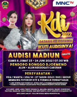 KDI 2022 Gelar  Audisi di 5 Kota Besar, Madiun Jadi Kota Pertama