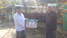 Di Lamongan Prabowo Serahkan Sapi Kurban ke PP. Sunan Drajat