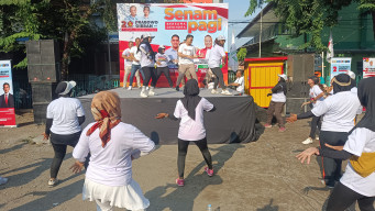 Perkuat Rasa Kebersamaan, Partai Gerindra Ajak Warga Kedurus Ikuti Senam Pagi