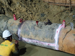 Perbaikan Pipa PDAM Bocor di Karangpilang Rampung