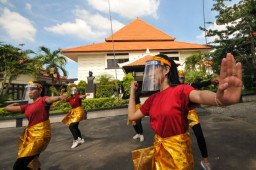 FOTO: Persiapan Senam Nusantara di Tengah Pandemi Covid-19