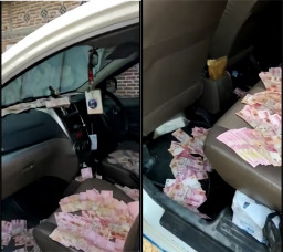 Mobil Paslon Mojokerto IkBar Bawa Segebok Uang