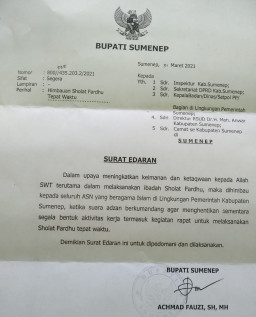 Bupati Sumenep Terapkan Shalat Tepat Waktu Bagi ASN