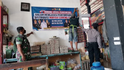 Satgas Pangan Polres Blitar Kota Pasang Peringatan Berupa Spanduk di Beberapa Titik